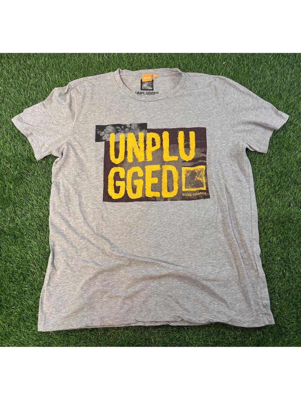 BOSS Orange Unplugged Graphic T-Shirt XXL Gray